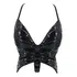 Top Blusa Cropped Bordado Brilho Borboleta Festa Balada