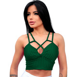 Top Cirre 3d Roupa Academia Feminino Bojo Removível