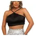 Top Cropped Cetim Costa Nua Acetinado Seda