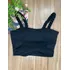 Top Cropped Feminino Neoprene Com Alças Trançadas Premium