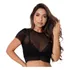 Top Cropped Feminino Transparente Manga Curta Tipo Blusinha