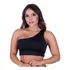 Top Cropped Um Ombro Só Básico Sem Bojo Alça Larga