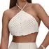 Top De Crochê Feminino Verão Cropped Topinho Triangulo Moda