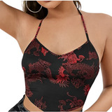 Top Estampa Dragão Chinês Moda Gringa