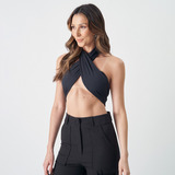 Top Faixa Cropped Gringa Multiformas Alça Cruzada De Amarrar