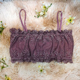 Top Faixa Cropped Renda Alça Tomara Que Caia Sutiã Sem Bojo