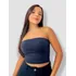 Top Faixa Sem Bojo Cropped Tube Suplex Poliamida Forro Duplo