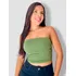Top Faixa Sem Bojo Cropped Tube Suplex Poliamida Forro Duplo