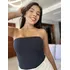 Top Faixa Tubinho Sem Alça Cropped Tube Suplex Forro Duplo