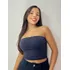 Top Faixa Tubinho Sem Alça Cropped Tube Suplex Forro Duplo