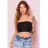 Top Faixa Up Glam Decote Reto Planet Girls Preto