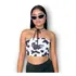 Top Faixa Vaca Animal Print Cow Preto E Branco Plussize Lovu