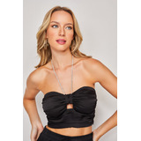 Top Fashion Cetim Feminino