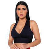 Top Feminino Nadador Fitness Academia Com Bojo Suplex Liso