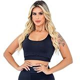 Top Feminino Para Academia Nadador Moda Fitness Tecido Suplex Bella Net BR Alfa XG Regular Preto 