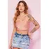 Top Feminino Up Glam Decote Coração Planet Girls Rosa Medio