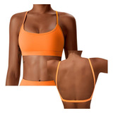 Top Laranja Fitnes Academia C Bojo Costas Aberta Ginastica