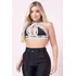 Top Malha Alças Estampas Com Logo Planet Girls Preto
