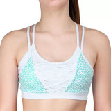 Top Mormaii Fem Power Gyn Attack Beach Branco E Azul Uv 50 
