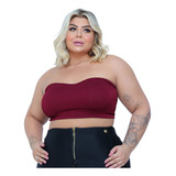 Top Plus Size Tomara Que Caia Busto Forrada Com Elasticidade