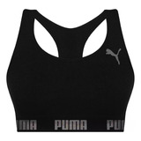 Top Puma Sem Costura Nadador Fitness Preto
