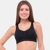 Top Soutien Nadador Sem Costura Preto Selene
