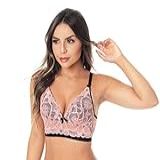 Top Sutiã Amamentação Com Bojo E Renda Saída Maternidade ROSA M 42