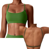 Top Verde Fitness Academia C bojo Costas Aberta Ginastica