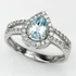 Topázio Sky Blue Africano E Zircônia-anel De Prata 925 Rodin