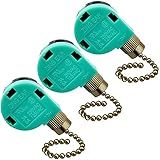 Topbuti Interruptor De Ventilador De Teto Pacote Com 3 Velocidades 4 Fios Zing Ear ZE 268S6 Interruptor De Controle De Velocidade De Substituição Para Interruptor De Corrente De Puxador De Ventilador De Teto Lâmpadas De Parede Luz Do Armário Bronze 