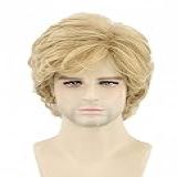 Topcosplay Peruca Loira Masculina Ondulada Curta Estilo Shaggy Anos 70 Peruca Masculina Cosplay Fantasia De Halloween Peruca De Festa