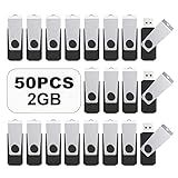 TOPESEL Pen Drive USB 50 Peças 2 GB Massa USB 2 0 Pen Drives Pendrive Pendrive Pendrive Pendrive Pendrive Giratório 2 GB Pacote Com 50 Preto 