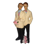 Topo Bolo Casamento Noivos Casal Gay Homens 12,5 Cm