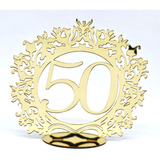 Topo De Bolo 50 Anos Em Acrílico Espelhado Promoção