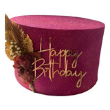 Topo De Bolo Aplique Topper Happy Birthday Em Acrílico Cor Dourado