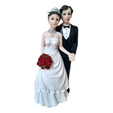 Topo De Bolo Casamento Casal Noivos Noivinhos Resina 26 Cm