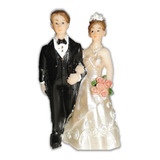 Topo De Bolo Casamento Noivos Noivinhos Buquê Topper 6,5 Cm