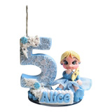 Topo De Bolo De Biscuit Frozen Elsa 5 Anos
