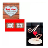 Topo De Bolo Efeite Decoração Casamento Noivos Noivado Mdf