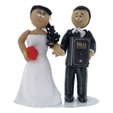 Topo De Bolo Em Biscuit - Casamento - Noivinhos Mod.016