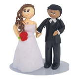 Topo De Bolo Em Biscuit Casamento Noivinhos Mod 009