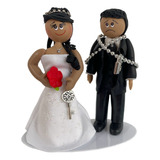 Topo De Bolo Em Biscuit-casamento-noivinhos Mod.025