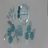 Topo De Bolo Flores Verde Tiffany Com Prata Personalizado