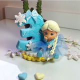 Topo De Bolo Frozen Vela Frozen Em Biscuit Elza Frozen