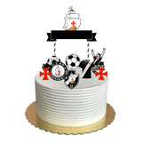 Topo De Bolo Futebol Personalizado 9x12cm 8unid 