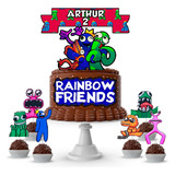 Topo De Bolo Personalizado Rainbow Friends