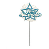 Topo De Bolo Toppers Decoração Feliz Aniversário Eva 1 Unid