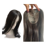 Topo Protese Feminina Imita Couro Cabeludo Em Silicone 55cm