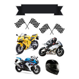 Topo Topper De Bolo Moto Motociclista Personalizado Festa