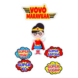Topo Topper De Bolo Personalizado Vovó Maravilha